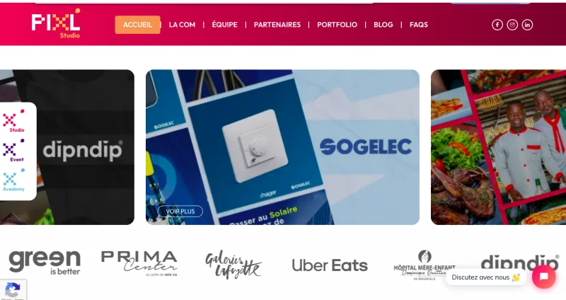 Capture ecran pixlstudio site web